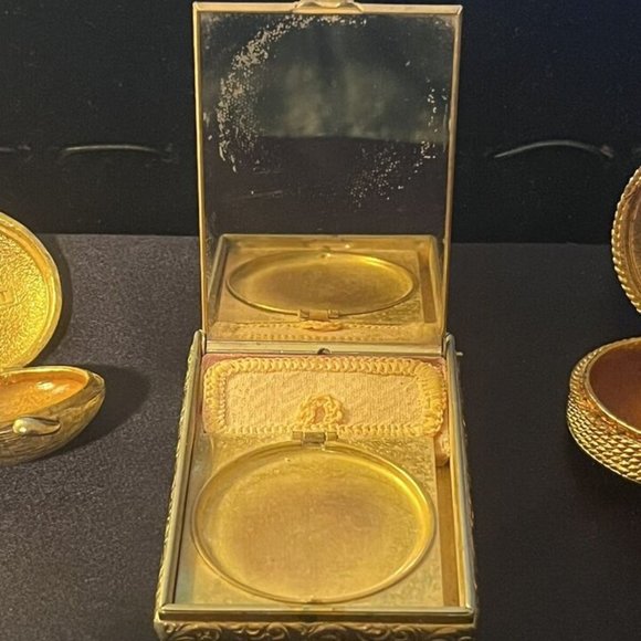 Vintage SET of 3 Compact Gold Tone Cases - Houbigant Ultima - Picture 10 of 12